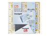 Prym 611473 Omnigrid Universal-Lineal 4,5 x 4,5 inch mit Lineal Fibel transparent