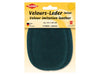 Kleiber 89625 Velours-Leder Imitat Flecken Klein zum Annähen vorgelocht wasserblau - ca. 13cm x 10cm - 2 Stück