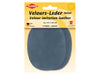 Kleiber 89623 Velours-Leder Imitat Flecken Klein zum Annähen vorgelocht taubenblau - ca. 13cm x 10cm - 2 Stück