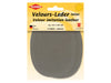 Kleiber 89616 Velours-Leder Imitat Flecken Klein zum Annähen vorgelocht taupe - ca. 13cm x 10cm - 2 Stück