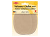 Kleiber 89611 Velours-Leder Imitat Flecken Klein zum Annähen vorgelocht sand - ca. 13cm x 10cm - 2 Stück