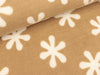 Polarfleece beige mit Blumen