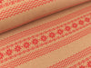 Reststück 29cm - Doubleface Jacquard-Jersey Norweger Bordüre rot-beige