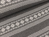 Jacquard-Jersey Norweger Bordüre grau-weiß