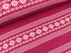 Jacquard-Jersey Norweger Bordüre ciclamino-weiß