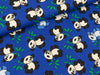 Baumwolljersey Kleine Pandabären auf Blau