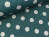 French Terry Dots silber auf Petrol Glitzer