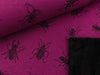 Reststück 27cm - Happy Fleece Bugs fuchsia-schwarz