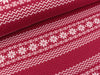 Jacquard-Jersey Norweger Bordüre prugna-weiß