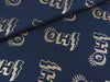 Hamburger Liebe Folienprint Baumwolljersey Glow Oh! blue navy-gold