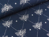 Hamburger Liebe Folienprint Baumwolljersey Glow Bee blue navy-silber