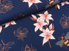 Reststück 130cm - Hamburger Liebe Baumwolljersey Glow Lily blue navy-bunt