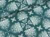 Reststück 37cm - Baumwolljersey Lotus Dreams Lace weiß-petrol by Lycklig Design