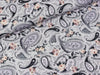 Viskosestoff Daisy Paisley graublau