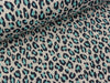 French Terry Sparkling Print Animal dusty mint-navy-hellgrau meliert