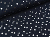 Baumwolljersey Folienprint Dots silber auf Tiefblau