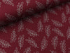 Reststück 20cm - Jacquard Jersey Cozy Zweige grau auf Bordeaux by Lycklig Design