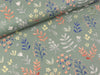 Baumwollpopeline Flowers bunt auf Dusty mint Organic Cotton