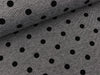 Heavy Jacquard Jersey Flock Dots schwarz auf grau meliert