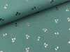 Baumwoll Musselin Double Gauze Bambino Foil Kirschen kupfer auf Dusty mint