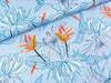 Reststück 48cm - Viskoseleinen Lizzy Tropical Flowers auf Wasserblau FS22