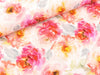 Baumwoll Double Gauze Thea Bunte Blumen auf Weiß Watercolor