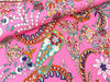 Viskosejersey Flowers and Paisley fuchsia-bunt