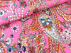 Reststück 25cm - Viskosejersey Flowers and Paisley fuchsia-bunt