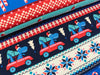 Reststück 35cm - Hamburger Liebe Baumwolljersey Ugly Happy REXmas flamme-bunt auf Blue navy