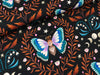 Hamburger Liebe New Cotton Satin Webware Midnight Luna Moth nepal-bunt auf Schwarz