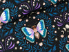 Hamburger Liebe New Cotton Satin Webware Midnight Luna Moth bluette-bunt auf Blue navy