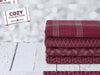 Reststück 20cm - Jacquard Jersey Cozy Zweige grau auf Bordeaux by Lycklig Design