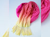 Reststück 150cm - Hamburger Liebe Fringe Me Dip Dye Pink mit Fransenborte