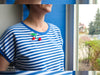 Polo Me Piqué Stripes weiß-bluette by Hamburger Liebe