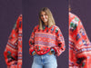 Reststück 24cm - Hamburger Liebe Baumwollsweat Ugly Christmas Sweater (NUT) Crackers flamme-bunt