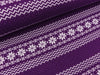 Jacquard-Jersey Norweger Bordüre viola-weiß